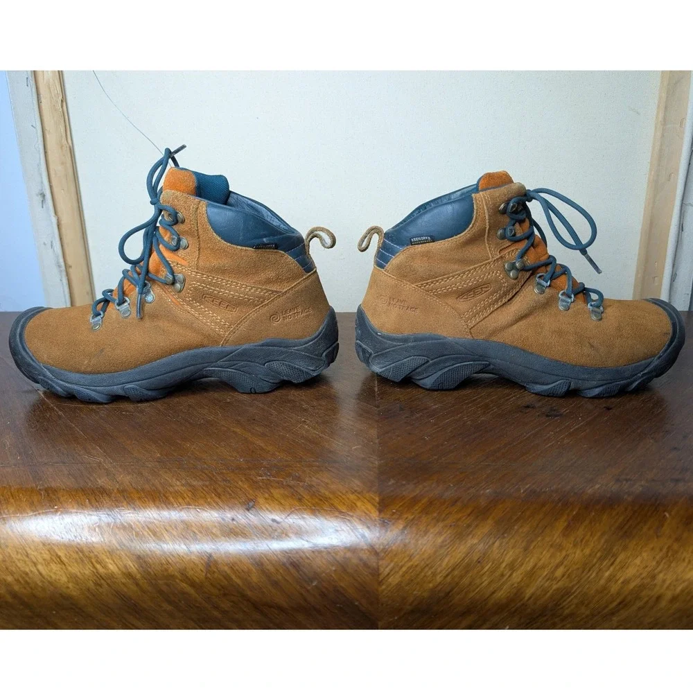Keen Pyrenees Hiking‎ Men's 10 Brown Orange Suede Leather Lace Up work boots - Picture 4 of 8